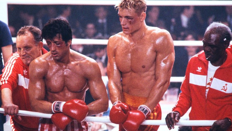 Rocky IV: Sylvester Stallone and Dolph Lundgren.