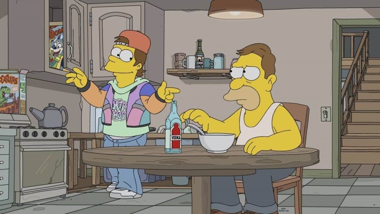 A younger Homer Simpson in The Simpsons season 32 episode 15