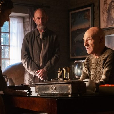 Jean-Luc Picard sits in his study in Star Trek: Picard