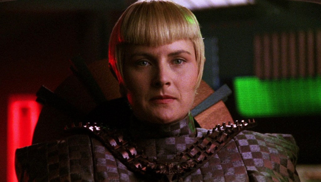 Denise Crosby as Commander Sela on Star Trek: The Next Generation.