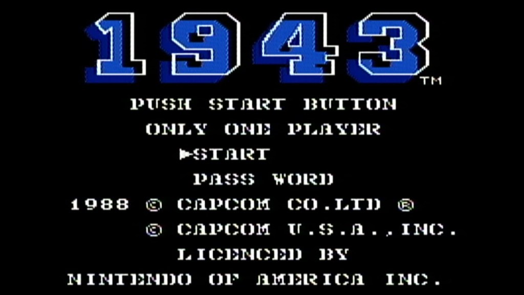 1943 title screen NES censored