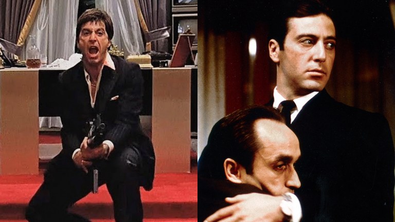 Al Pacino in Scarface and The Godfather Part II
