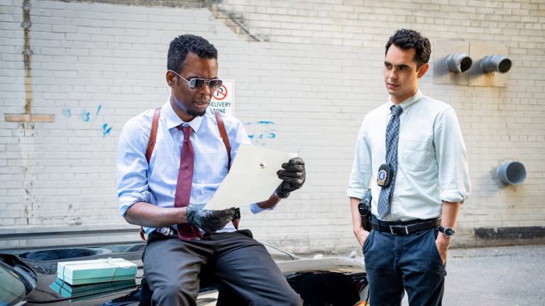 Chris Rock and Max Minghella in Spiral From the Book of Saw