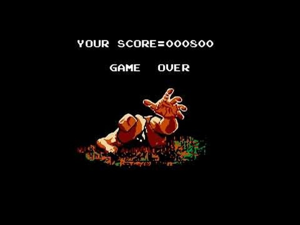 The Adventures of Bayou Billy NES game over screen