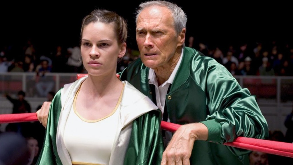 Hillary Swank and Clint Eastwood in Million Dollar Baby