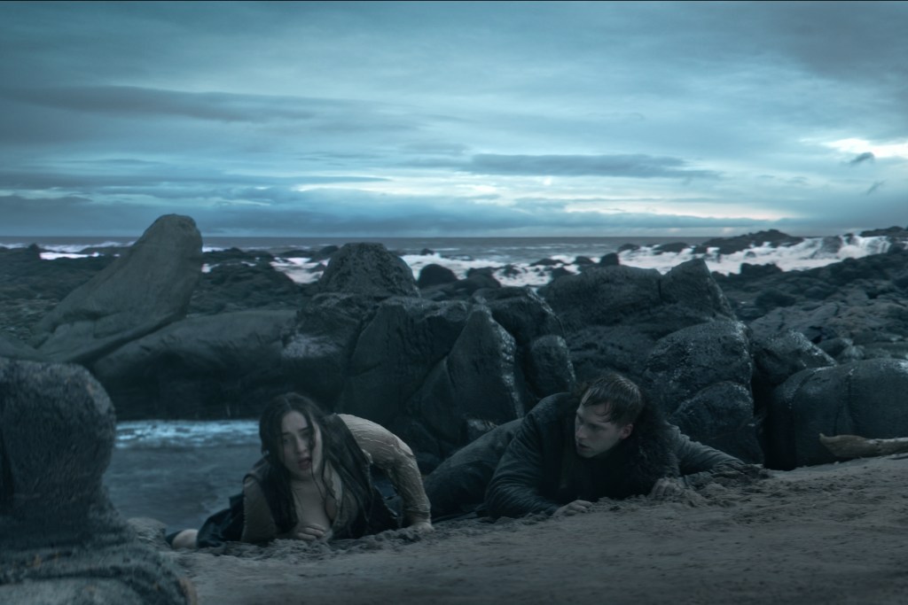 Nina and Matthias after swimming for this lives on Shadow and Bone