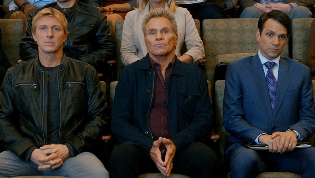 William Zabka, Martin Kove and Ralph Macchio on Cobra Kai.