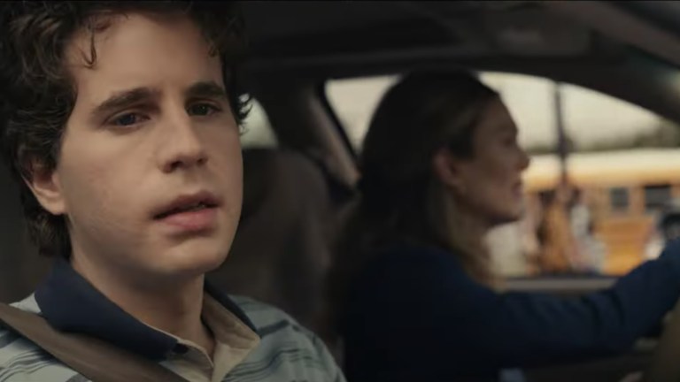 Ben Platt stares out the car window in Dear Evan Hansen