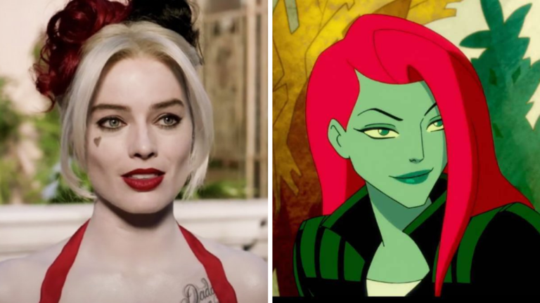 Margot Robbie as Harley Quinn and Poison Ivy from the Harley Quinn Animated Series