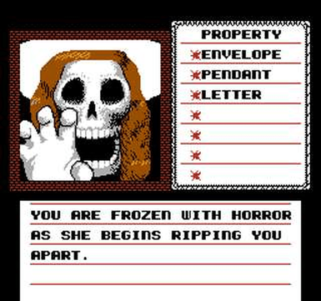 Uninvited Skeleton woman NES censored