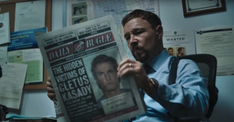 Mulligan reading the Daily Bugle in Venom: Let There Be Carnage