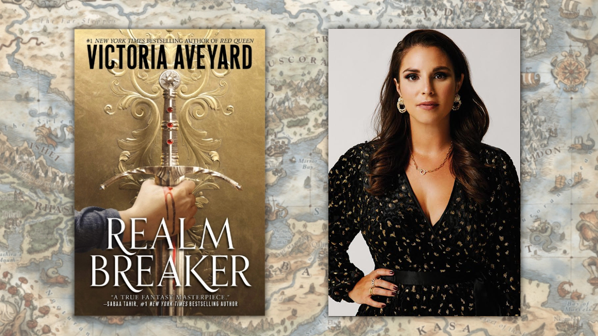 Realm Breaker by Victoria Aveyard; book cover and author photo