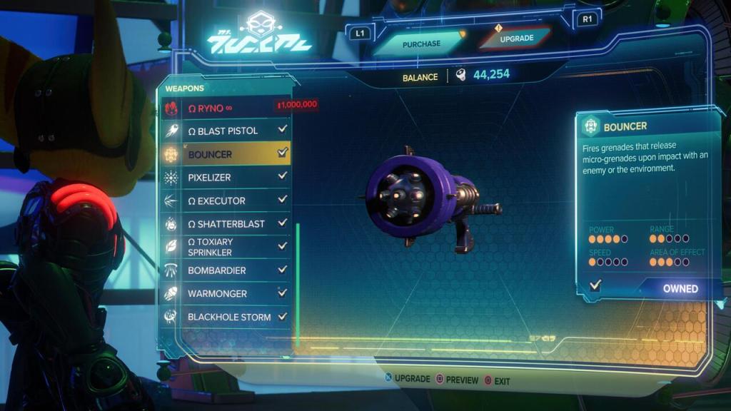 Bouncer weapon Ratchet and Clank Rift Apart