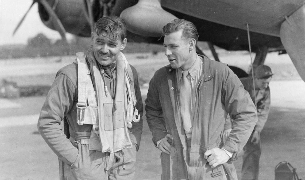 Clark Gable Below B-17 Bomber