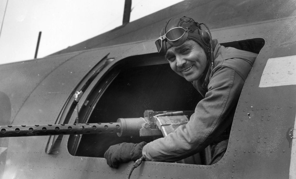 Clark Gable as aerial gunner in World War II