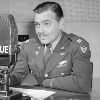 Captain Clark Gable at radio in World War II