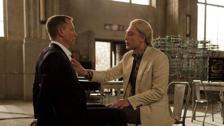 Daniel Craig as James Bond and Javier Bardem in Skyfall
