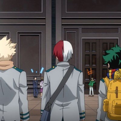 Midoriya, Bakugo, and Shoto in My Hero Academia