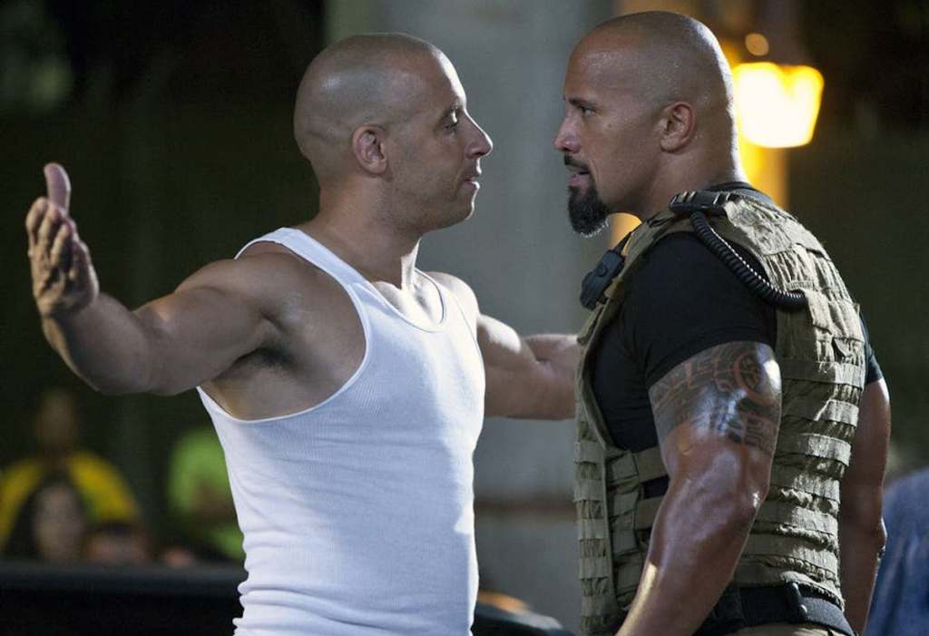 Vin Diesel and Dwayne Johnson in Fast Five