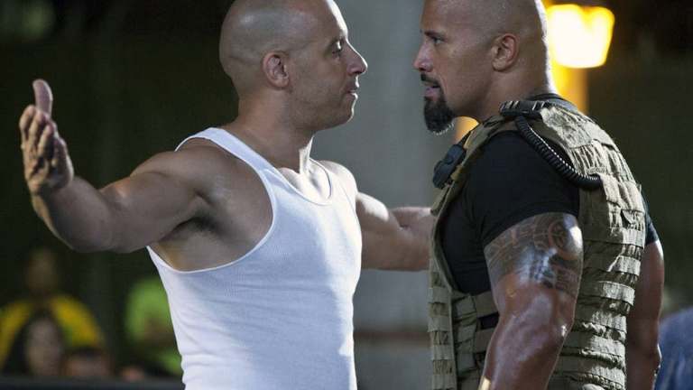 Vin Diesel and Dwayne Johnson in Fast Five