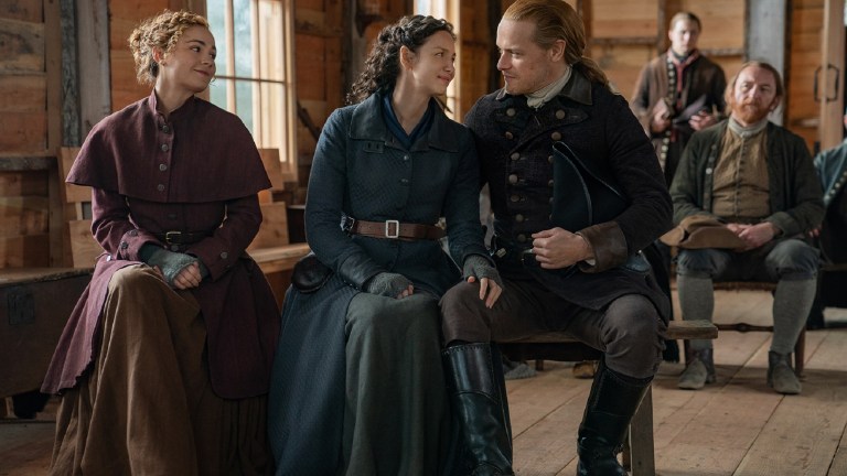 Brianna, Claire, and Jamie in Outlander Season 6