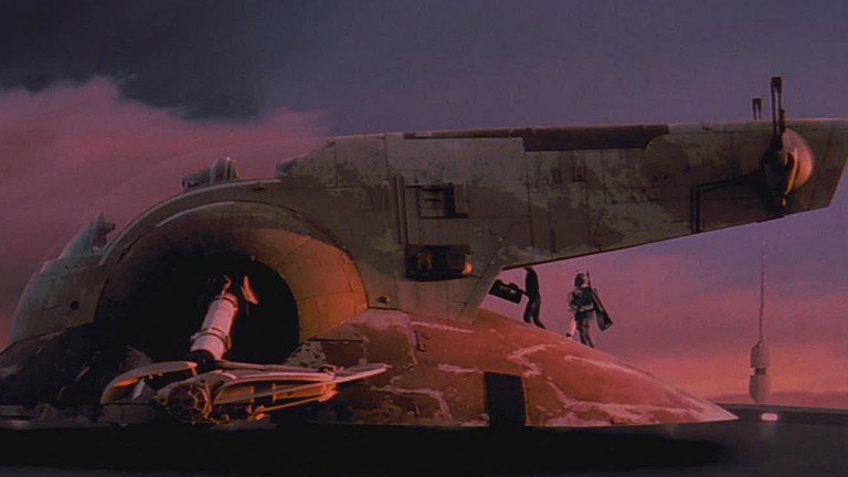 Boba Fett and the Slave I in The Empire Strikes Back.