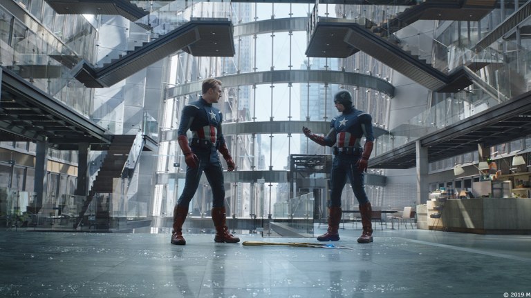 Captain America meets Captain American in Avengers: Endgame.