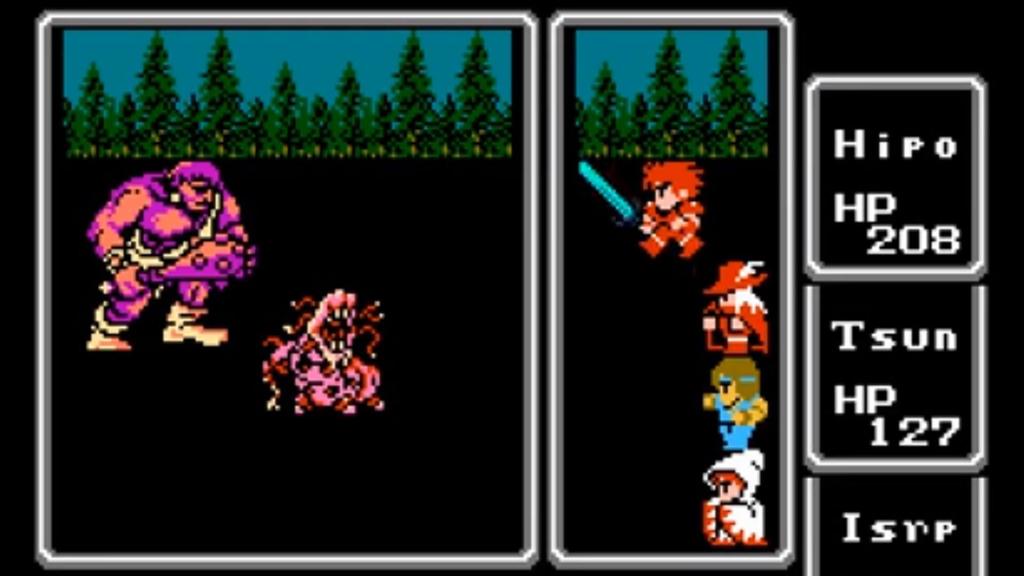 Final Fantasy battle screen NES