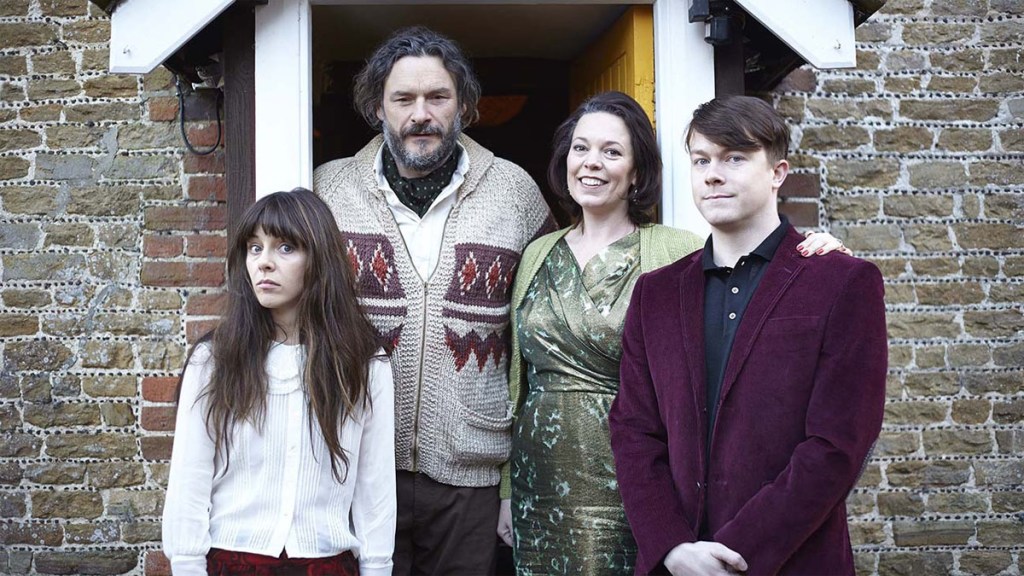 Flowers cast pic Sophia de Martino Olivia Colman Julian Barratt