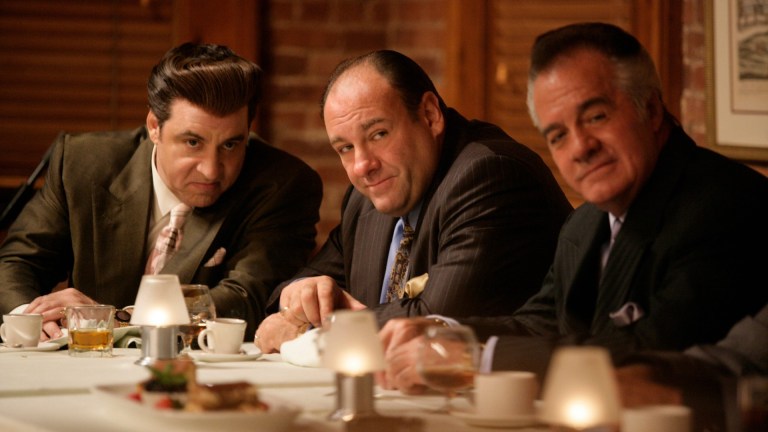 Silvio Dante (Stevie Van Zandt), Tony Soprano (James Gandolfini), and Paulie Walnuts (Tony Sirico)