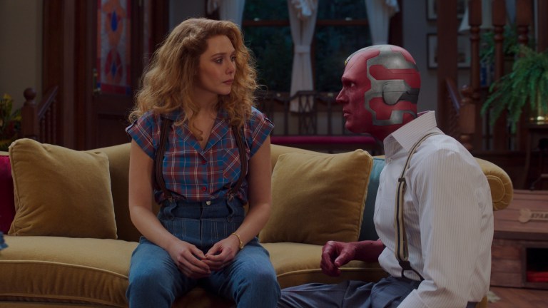 Wanda (Elizabeth Olsen) and Vision (Paul Bettany) in WandaVision