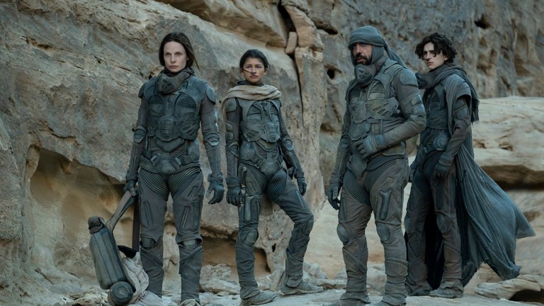 Zendaya, Timothée Chalamet and Rebecca Ferguson in Dune