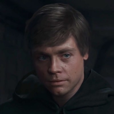 Luke Skywalker in Shamook's deepfake of The Mandalorian Season 2 finale.