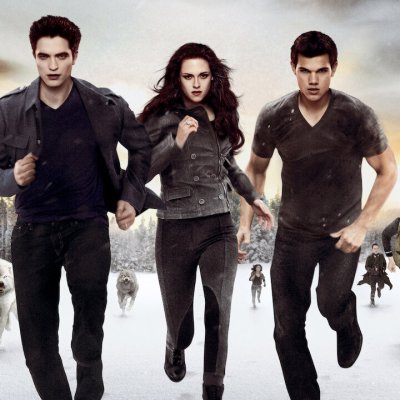 Edward, Bella, and Jacob run towards the camera inTwilight Breaking Dawn Part 2