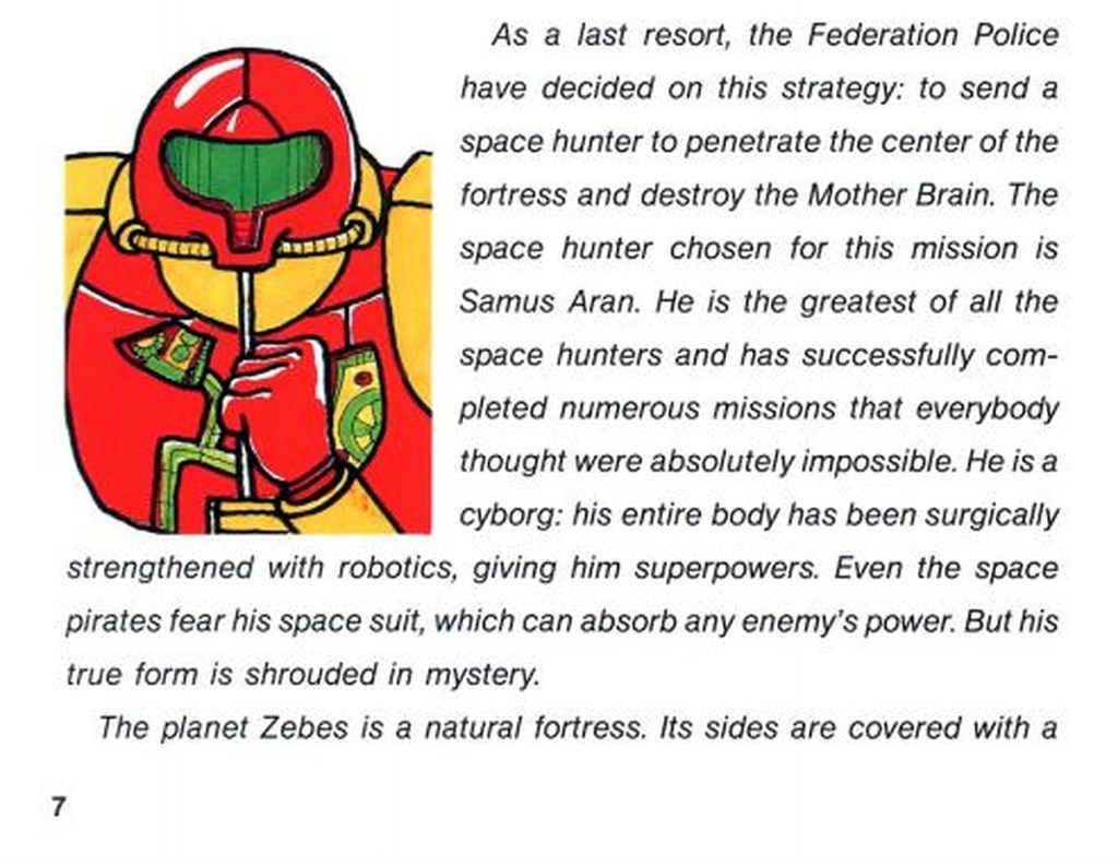 Metroid NES instruction book