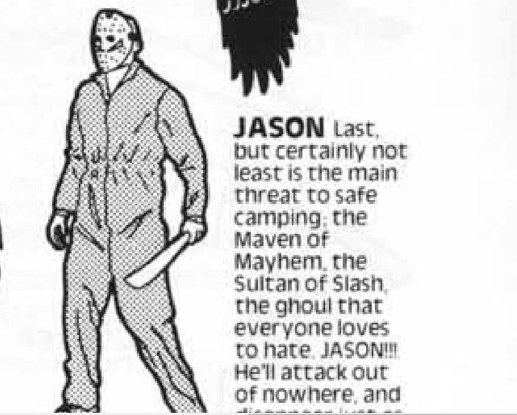 Jason Friday the 13th NES instruction manual.