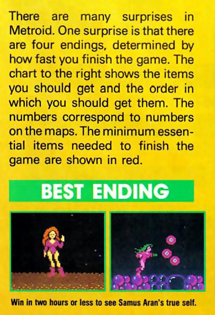 Metroid secret endings Nintendo Power