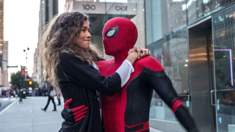 MJ (Zendaya) and Peter Parker (Tom Holland) in Spider-Man: Far From Home