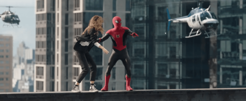 Michelle (Zendaya) and Spider-Man (Tom Holland) in Spider-Man: No Way Home trailer.