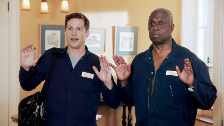 Jake Peralta (Andy Samberg) and Ray Holt (Andre Braugher) in Brooklyn Nine-Nine season 8