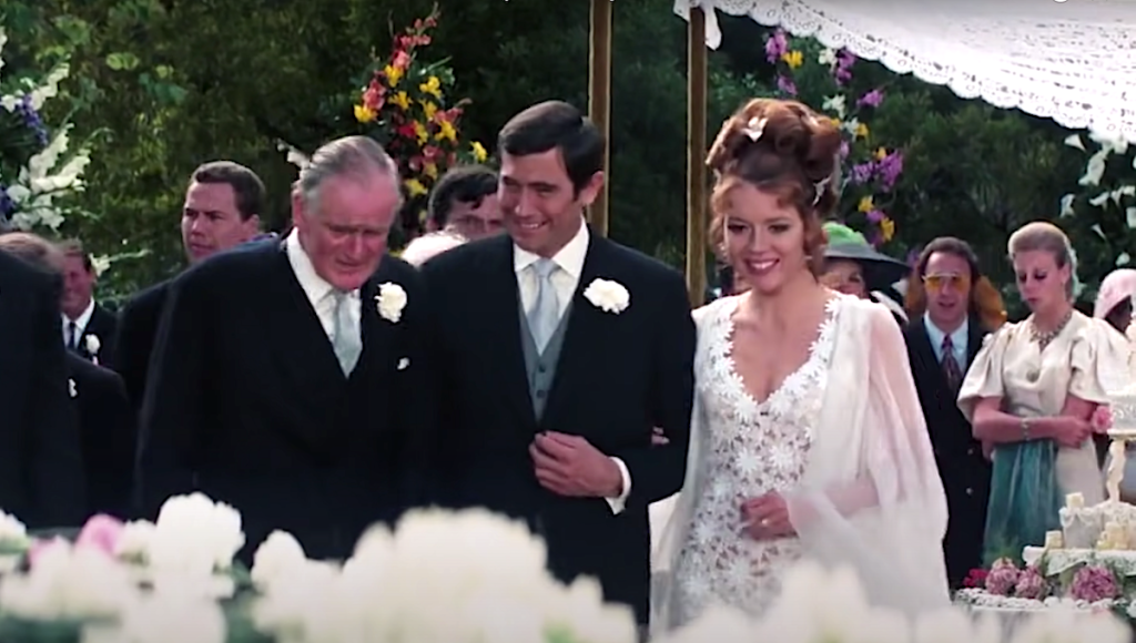 Diana Rigg and George Lazenby at James Bond wedding