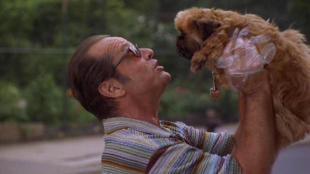 Jack NIcholson and dog in As Good as It Gets