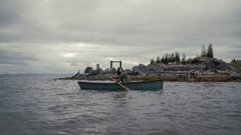 Erin Greene (Kate Siegel) in a canoe on Midnight Mass