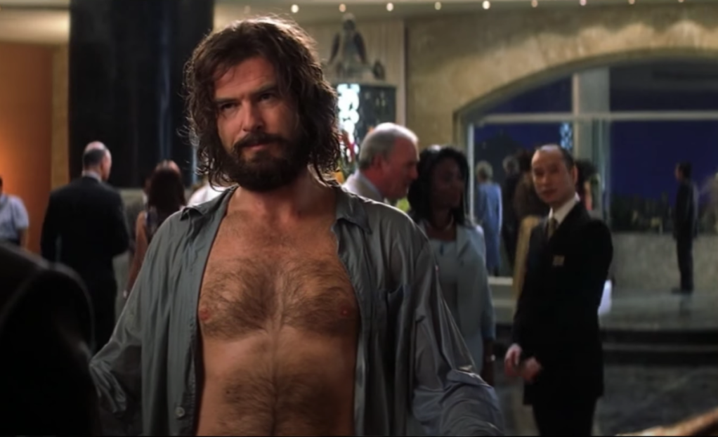 Pierce Brosnan with beard in Die Another Day