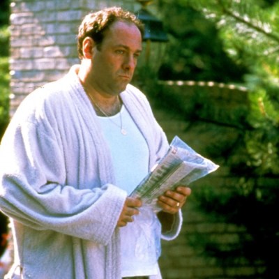 Tony Soprano with newspaper