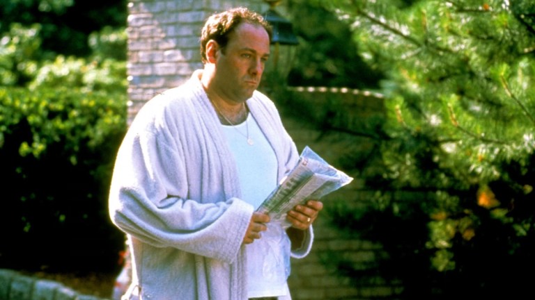 Tony Soprano with newspaper