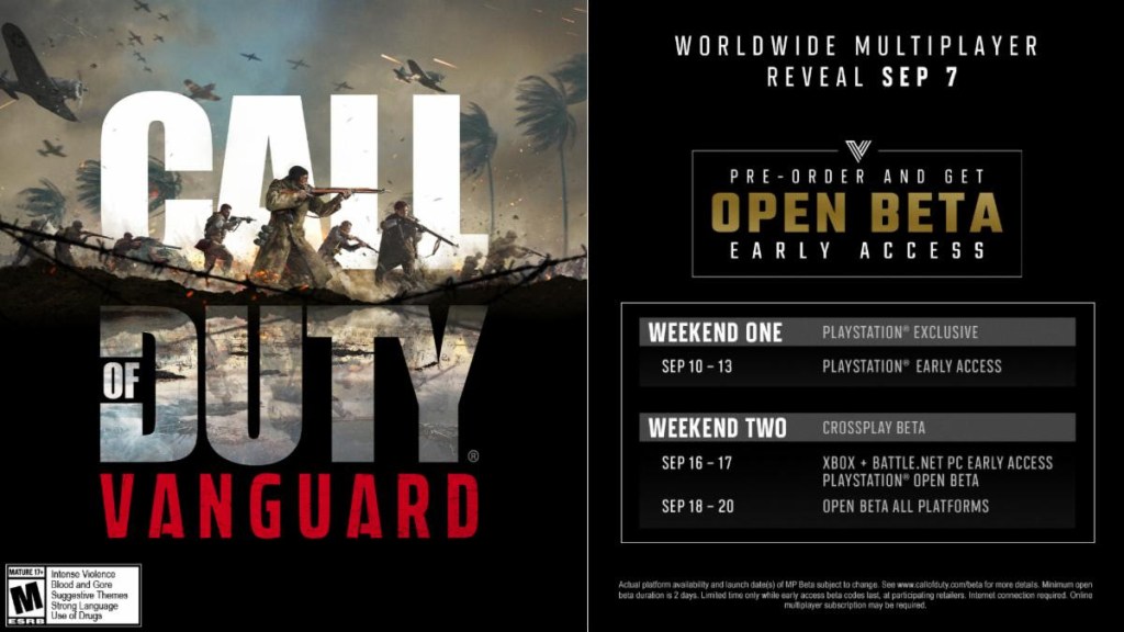 Call of Duty Vanguard Beta Dates