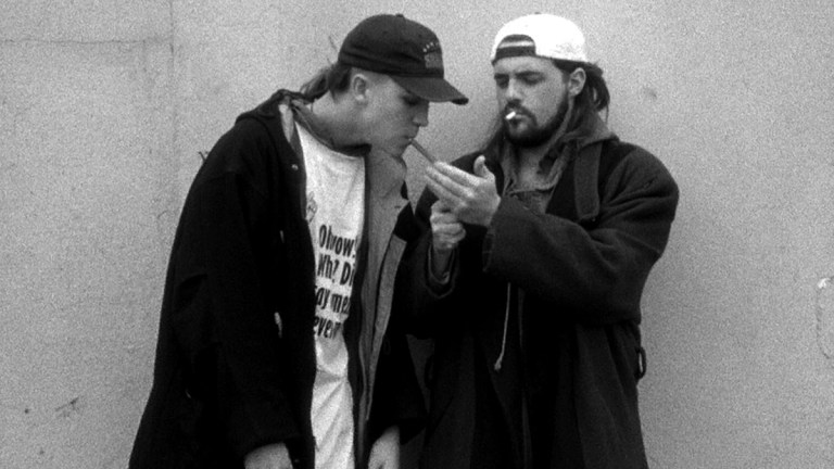 Clerks; Jason Mewes as Jay, Kevin Smith as Silent Bob.