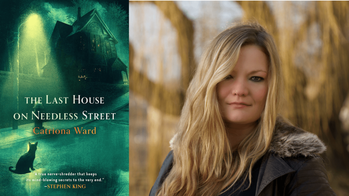The cover for The Last House on Needless Street and a headshot of author Cat Ward