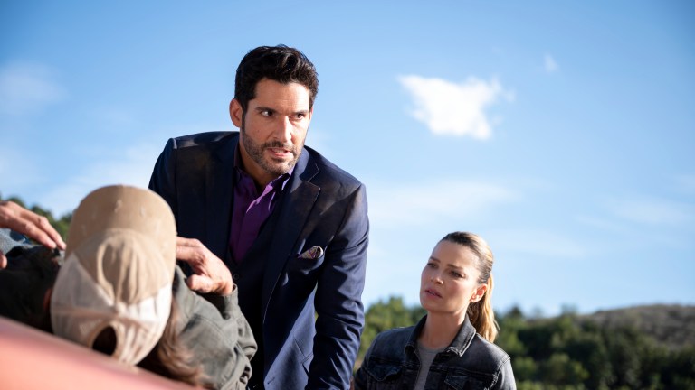 Lucifer and Chloe interrogate a suspect during the search for Mira's mother.